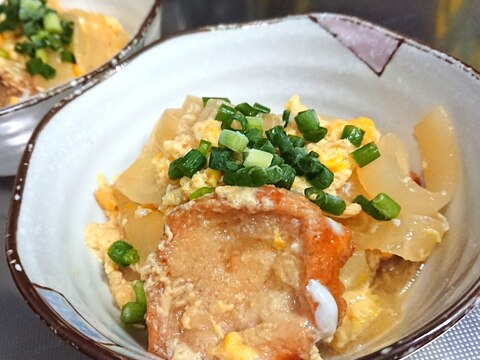 めんつゆで簡単★油麩(仙台麩)の卵とじ♪丼にも！